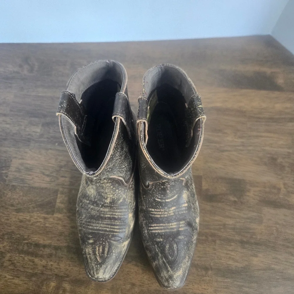 Roper Womens Dusty Distressed Leather Western Cowgirl Boots Snip Toe Size 7